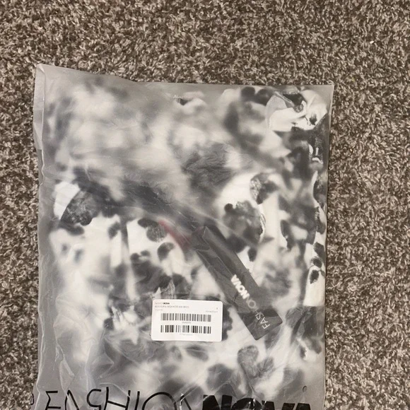 Micro mini dress mesh Black and White Floral Mini Dress - Picture 3 of 4